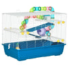 PawHut 18.5" 5 Tier Hamster Cage with Tubes and Tunnels, Small Animal Cage, Rat Gerbil Cage with Water Bottle, Food Dish, Exercise Wheel, Blue