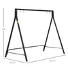 Outsunny Metal Porch Swing Stand, Heavy Duty Swing Frame, Hanging Chair Stand Only, 660 LBS Weight Capacity, for Backyard, Patio, Lawn, Playground, Black