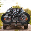 HOMCOM Heavy-Duty Folding Car Bike Rack for 2 Bikes, Bicycle Storage, Road, Fat Tire, & Mountain Rear Bike Accessories for SUV, Sedan, Hatchback, Minivan, Truck, Metal, 175 lb. Weight Capacity