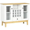 HOMCOM Bar Cabinet with Storage in 12-Bottle Wine Rack, Sideboard Buffet Cabinet Kitchen & Dining Room Cabinet, White