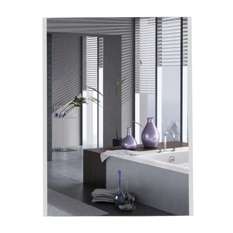 kleankin 42W Wall Mount  Bathroom Mirror Waterproof Make Up Defogging w/ Sensor Switch - White LED Light