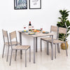 HOMCOM 5 Piece Modern Industrial Dining Table and Chairs Set for Small Space, kitchen, Dining room, Dark Walnut