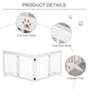PawHut Wooden Pet Gate Foldable Freestanding Dog Safety Barrier w/ Support Feet