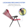 Outsunny Set of 2 Folding Patio Chairs, Camping Chairs with Adjustable Sling Back, Removable Headrest, Armrest for Garden, Backyard, Lawn, Black