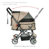 PawHut 2 in 1 Foldable Dog Stroller with Suspension, Detachable Carriage, Adjustable Canopy, Safety Leashes and Storage Basket, Grey