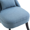 HOMCOM Small Button-Tufted Accent Chair Mid-Back Leisure Armchair with Upholstered Fabric, Solid Wood Legs, and Support Pillow, Blue