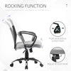 Vinsetto Mid Back Ergonomic Desk Chair Swivel Mesh Fabric Computer Office Chair with Backrest, Armrests, Rocking Function, Adjustable Height,Grey/Black
