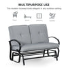 Outsunny Outdoor Glider Bench, 2-Person Patio Rocker Loveseat with Tufted Cushions, Steel Frame for Porch, Garden Backyard, Gray