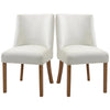 HOMCOM Modern Dining Chairs Set of 2 with High Back, Upholstered Seats and Solid Wood Legs for Kitchen, Cream White