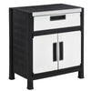 Outsunny Garden Storage Cabinet w/ Adjustable Shelf and Drawer Galvanized Steel Tool Shed