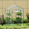 Outsunny 4.5' x 2.5' x 6.5' Outdoor Portable Walk-In Greenhouse with Shelves