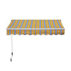 Outsunny 8' x 7' Patio Retractable Awning, Manual Exterior Sun Shade Deck Window Cover, Brown