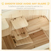 PawHut Wooden Hamster Cage 3-Tier Small Animals Exercise Play House w/ 5 Platforms