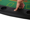 Soozier 72" Foldable 7-Player Poker Blackjack Table with Chip & Cup Holder - Blue Felt