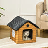 PawHut Heater Cat House, Animal Sheltered Room with Heated Bed and Foldable Design