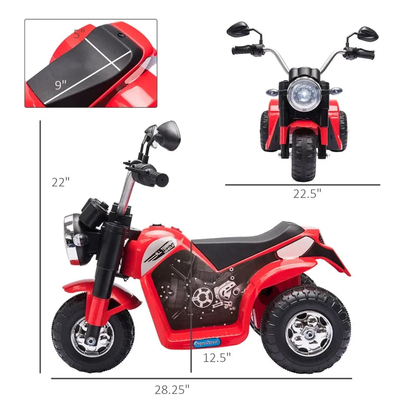 ShopEZ USA Ride-on Electric Motorcycle for Kids with Music & Horn Butt