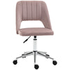 Vinsetto Ergonomic Velvet Armless Computer Swivel Upholstered Chair w/ Open Back, White