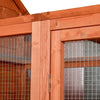PawHut 145" Chicken Coop Large Chicken House Rabbit Hutch Wooden Poultry Cage Pen Garden & Backyard with Run & Inner Hen House Space