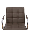 Open Box HomCom Modern Tufted PU Leather Midback Home Office Chair with Lumbar Support - Brown