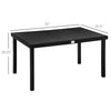 Outsunny 75" x 35" Outdoor Dining Table for 8 People, Rectangular Aluminum Frame Garden Table with All-Weather Faux Wood Top for Garden, Lawn, Patio, Black