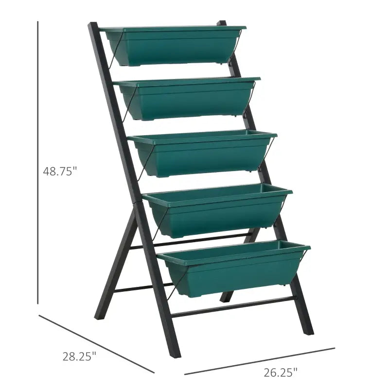 Outsunny 4Ft Vertical Raised Garden Bed with 5 Tier, Planter Box with Drainage Holes, Perfect to Grow Flowers Vegetables Herbs, for Patio Balcony Greenhouse Outdoor/Indoor