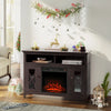 HOMCOM 32" Electric Fireplace with Mantel, Freestanding Heater with LED Log Flame, Shelf and Remote Control, 1400W, White