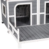 PawHut Wooden Outdoor Dog Cabin House w/ Front Porch & Double Roof for Medium & Large Dogs