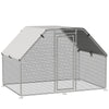 PawHut 24' Metal Chicken Coop Run with Roof, Walk-In Chicken Coop Fence, Chicken House Chicken Cage Outdoor Chicken Pen Hen House
