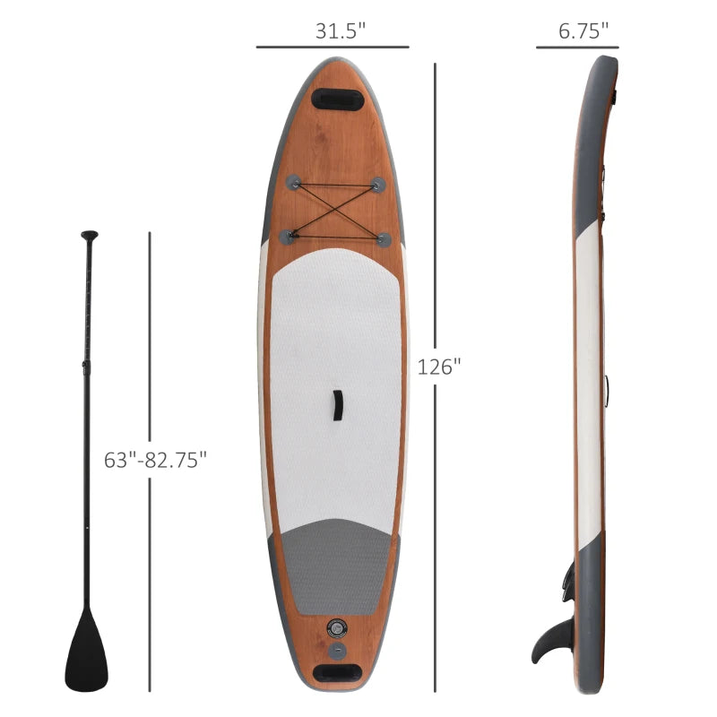 Soozier 11' x 31.5'' x 6.25'' Inflatable Stand Up Paddle Board with Accessories, Including SUP Paddle, Carry Bag,  & Air Pump, Black
