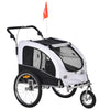 ShopEZ USA Dog Bike Trailer 2-In-1 Pet Stroller with Canopy and Storage Pockets, Blue