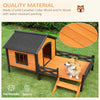 PawHut 67" Large Wooden Cabin Style Elevated Outdoor Dog House with Porch