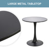 HOMCOM  Modern 27.5" Round Cocktail Table with a Stable Metal Base for Living Room, Porch, Parties - Black