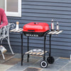 Outsunny 18" Portable Charcoal Grill with Wheels & Bottom Shelf, BBQ Smoker with Adjustable Vents on Lid for Picnic Camping Backyard Cooking