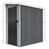 Outsunny 4' x 6' Steel Garden Storage Shed Lean to Shed Outdoor Metal Tool House with Lockable Door and 2 Air Vents for Backyard, Patio, Lawn