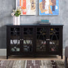 HOMCOM Sideboard Buffet Cabinet with Storage, Credenza, Coffee Bar Cabinet with Glass Doors, Espresso